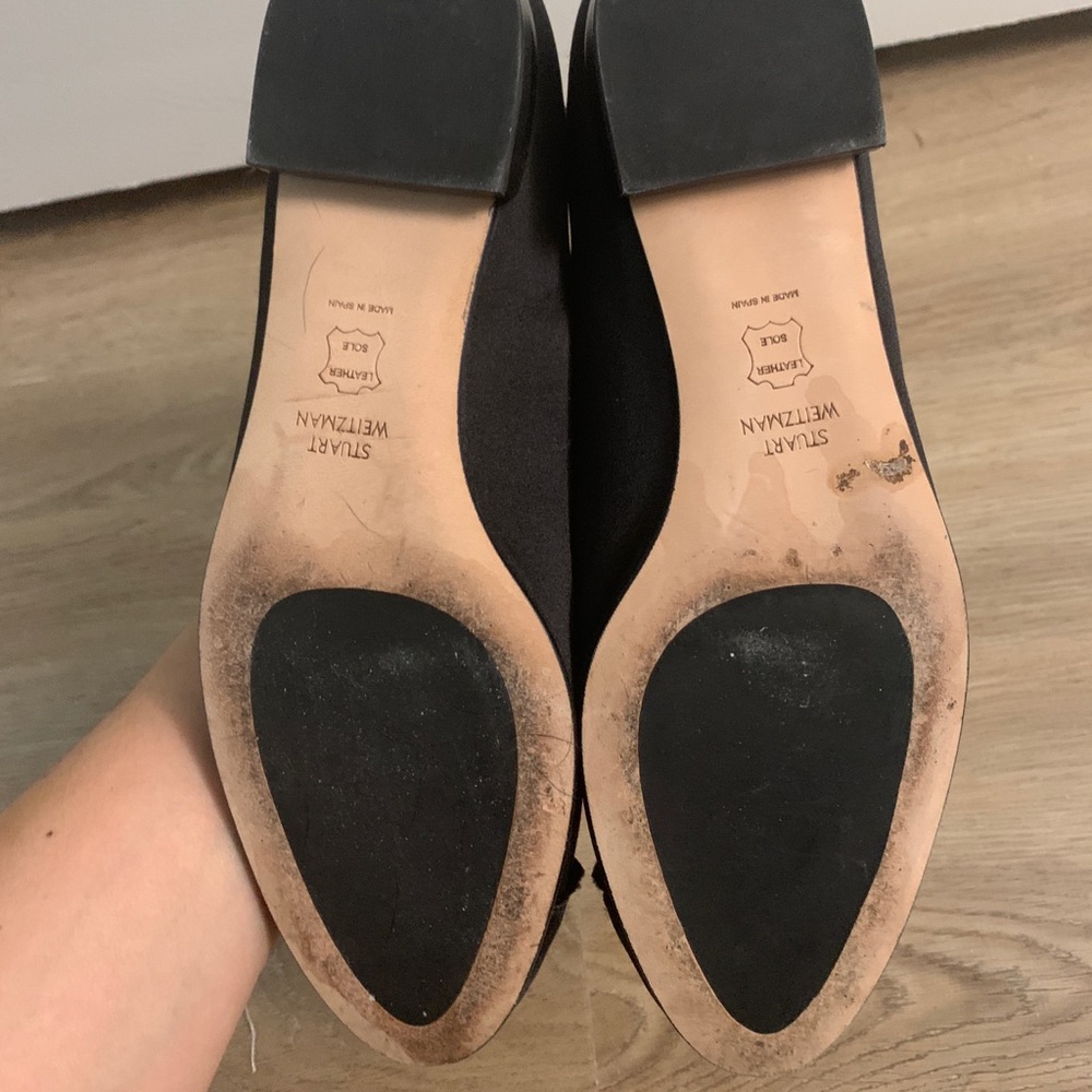 Stuart Weitzman Black Satin Flats - Picture 3 of 3